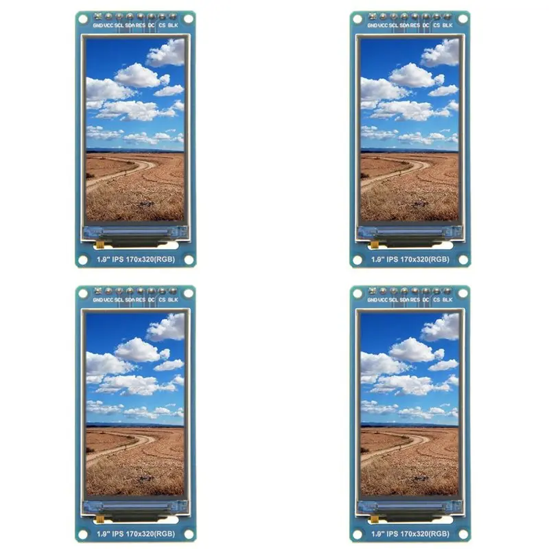 Écran d'affichage TFT IPS 1.9 pouces, 4 pièces, Module d'affichage couleur, Port série SPI, haute définition, 170x320