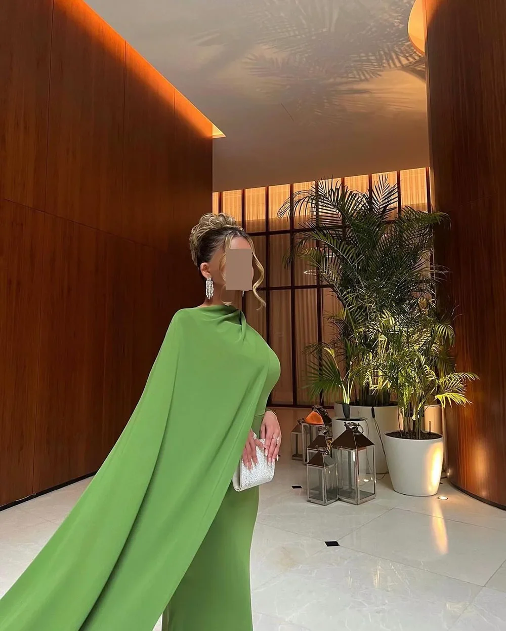 Personalizado elegante sereia alta pescoço cetim até o chão vestido de noite, manga comprida manto vestido de festa vestido formal