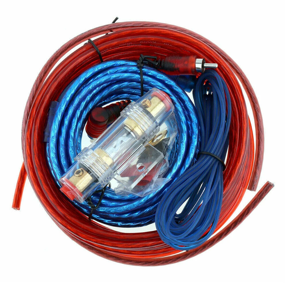 1500w Car Power Amplifier Wiring Kit Audio Subwoofer AMP RCA Power Cable Fuse Kit  Car Audio Wire Wiring