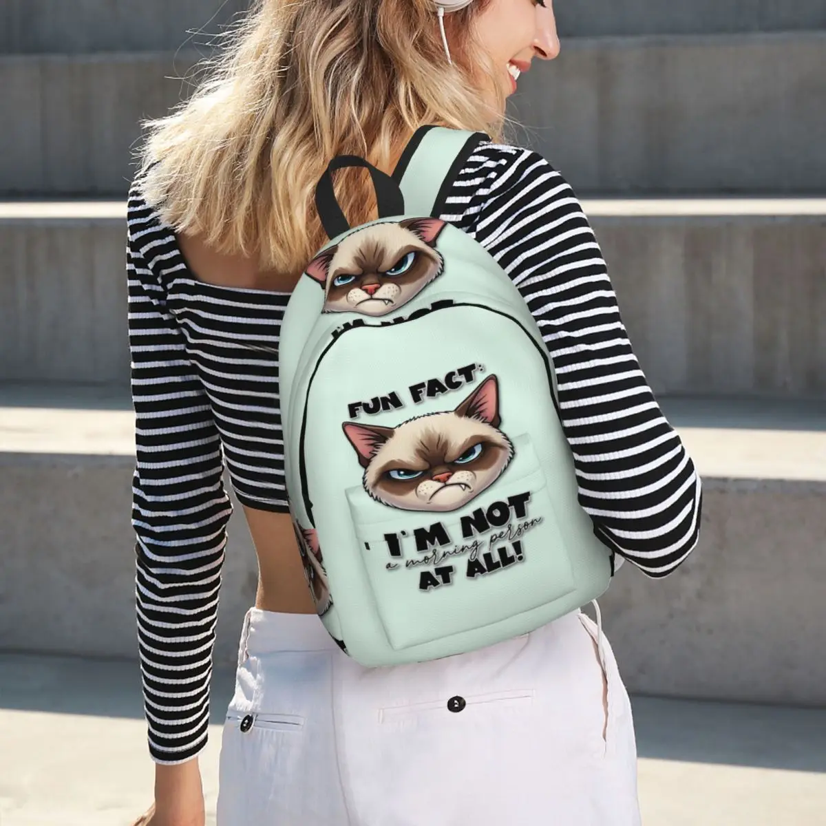 

Funny Cat Backpack Hot Sale Daypack Large Capacity Children BookBag School Bag Shoulder Bags for Men Women
