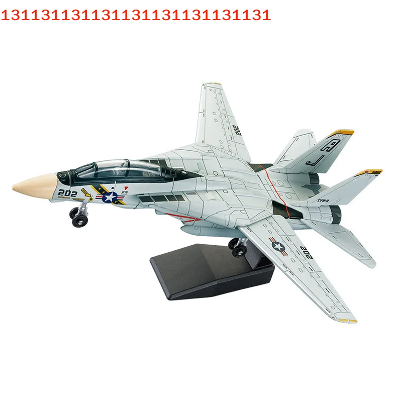 Modellino di caccia F-14 Tomcat in scala 1:72 - Aereo in plastica ABS bianco e nero con design dettagliato, lunghezza 26 cm