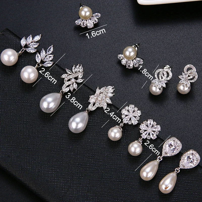 2022 Korean Fashion Pearl Earrings with Luxury Cubic Zirconia Aesthetic Dangle Earings Accessories for Women Pendientes