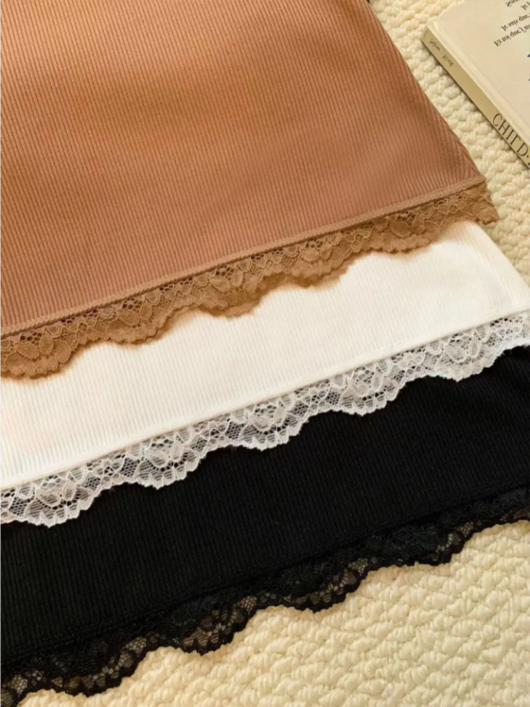 سترة بحزام على شكل حرف V من الدانتيل ملابس داخلية نسائية مدمجة مع وسادة صدر بقصة ضيقة وقاعدة دافئة رغبة نقية للفتيات Sle