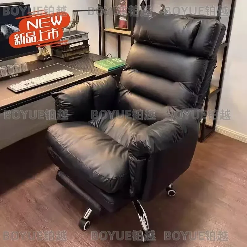 Ergonomic Executive Office Chair High Back Leather Recliner Computer Desk Seat Comfortable Business Gaming Swivel Furniture