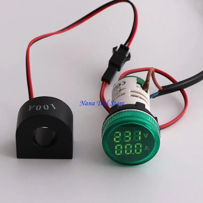 31GJ Digital Voltmeter Ammeter 22mm Round AC 50-500V 0-100A Replaceable Reliable