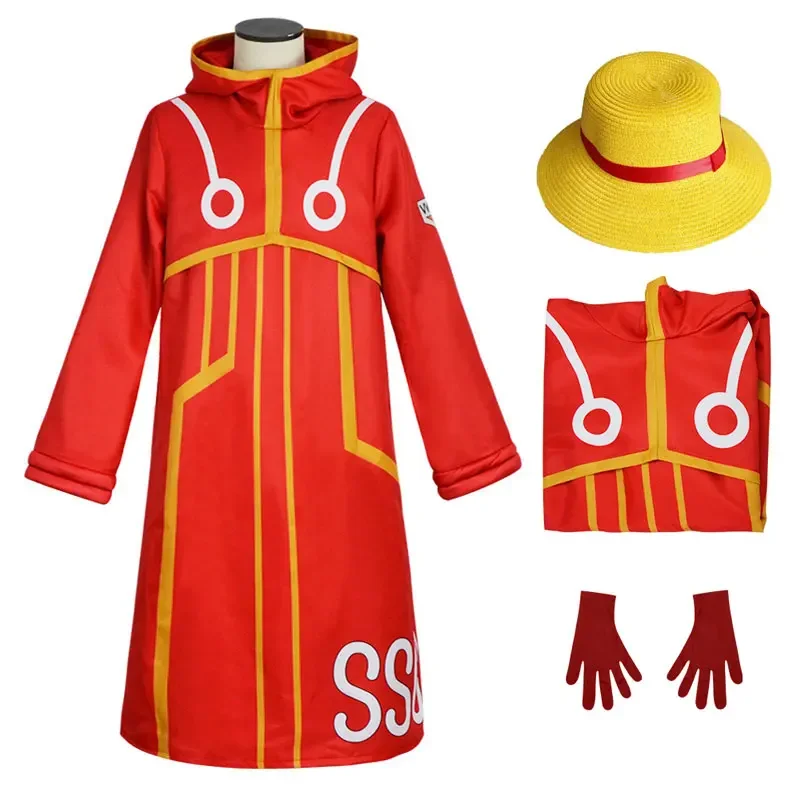 2025 NewKids Adult Luffy Fantasia Future Outfits Anime One Cosplay Pieces Costume Men Halloween Carnival Party Cloth AA