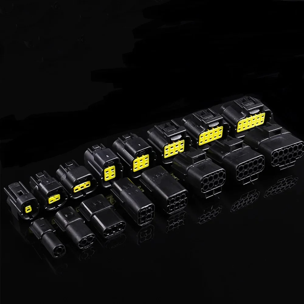 Waterproof Sealed 1/2/3/4/6/8/10/12/16 Pin Sealing Car Auto Eletrical Wire Cable Connector Plug Black Connectors