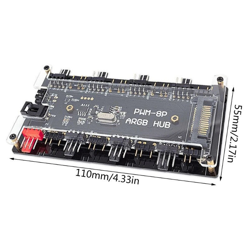 Zaawansowany koncentrator kontrolera oświetlenia ARGB i prędkości wentylatora, obsługuje 8 wentylatorów PWM i 8 urządzeń ARGB PC