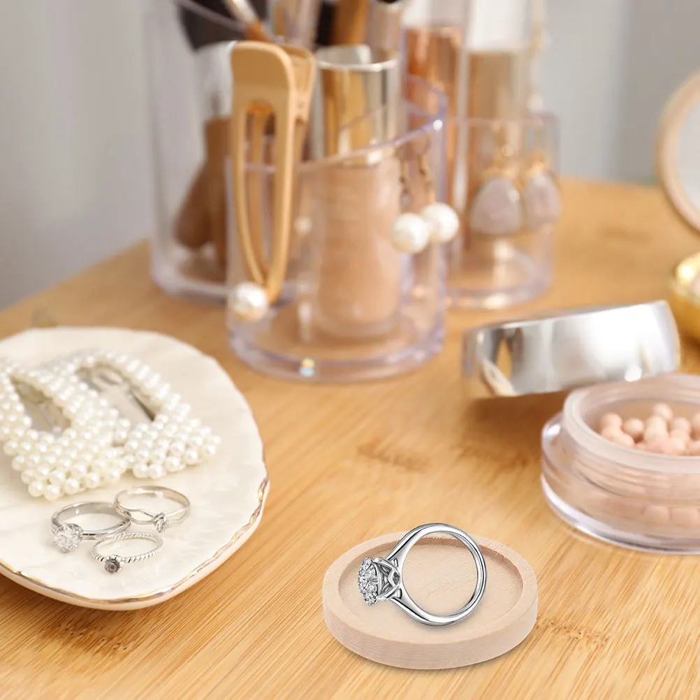 

50Pcs Raw Wood Color Bezel Pendant Trays Smooth Round Wooden Setting Base Resin Jewelry Making Blanks for Keychains Necklaces