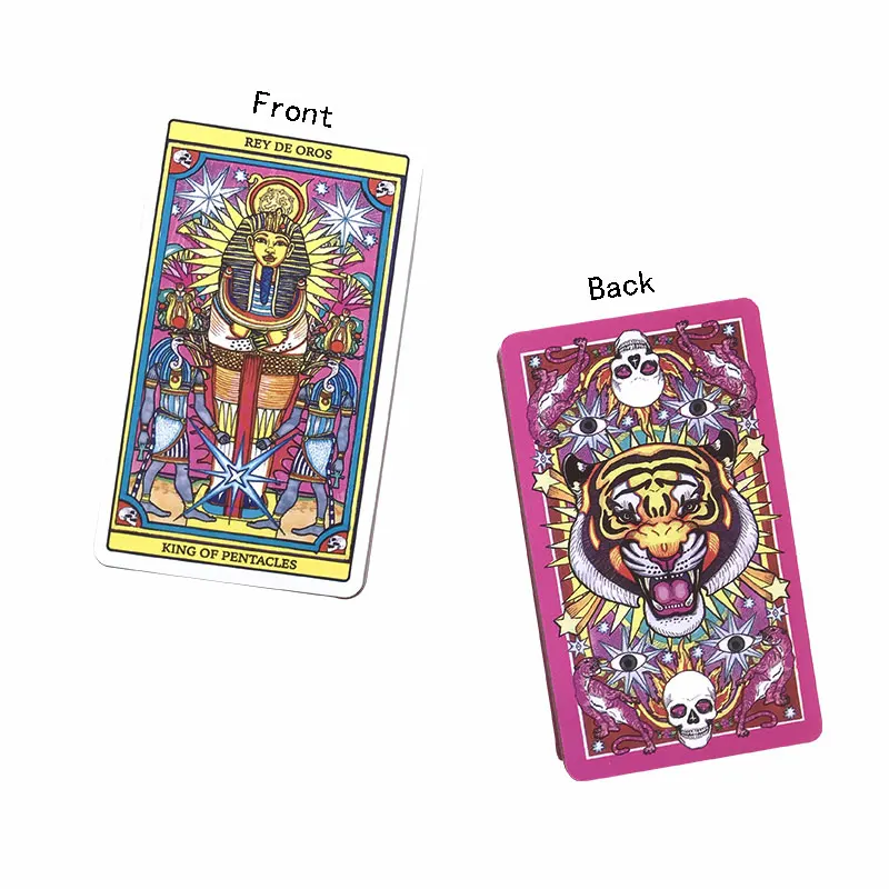 Spanish：Tarot Card Oracle Card Deck Fate Divination Prophecy Card Family Party Game Toy Tarot PDF Guide Spanish Options