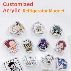 5pcs/set Custom Acrylic Fridge Refrigerator Magnets for Kitchen Personalized Picture Magnetic Stickers Home Decor Gifts 4cm