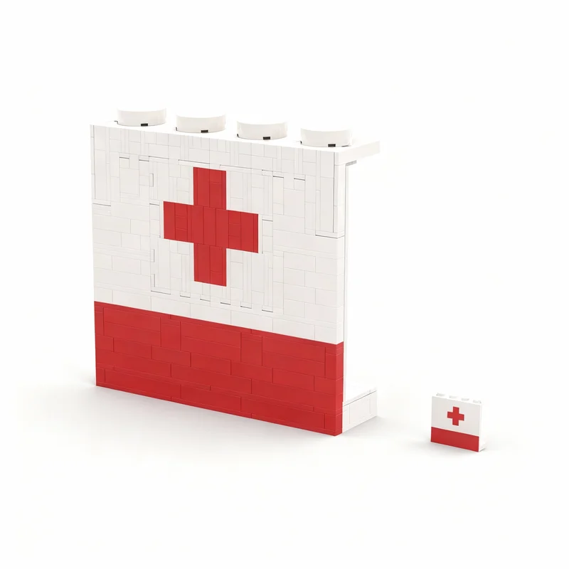 348 قطعة من مكعبات البناء لنموذج لوحة الصليب الأحمر، لعبة إبداعية للبناء والتركيب، هدية تعليمية مثالية لعيد الميلاد