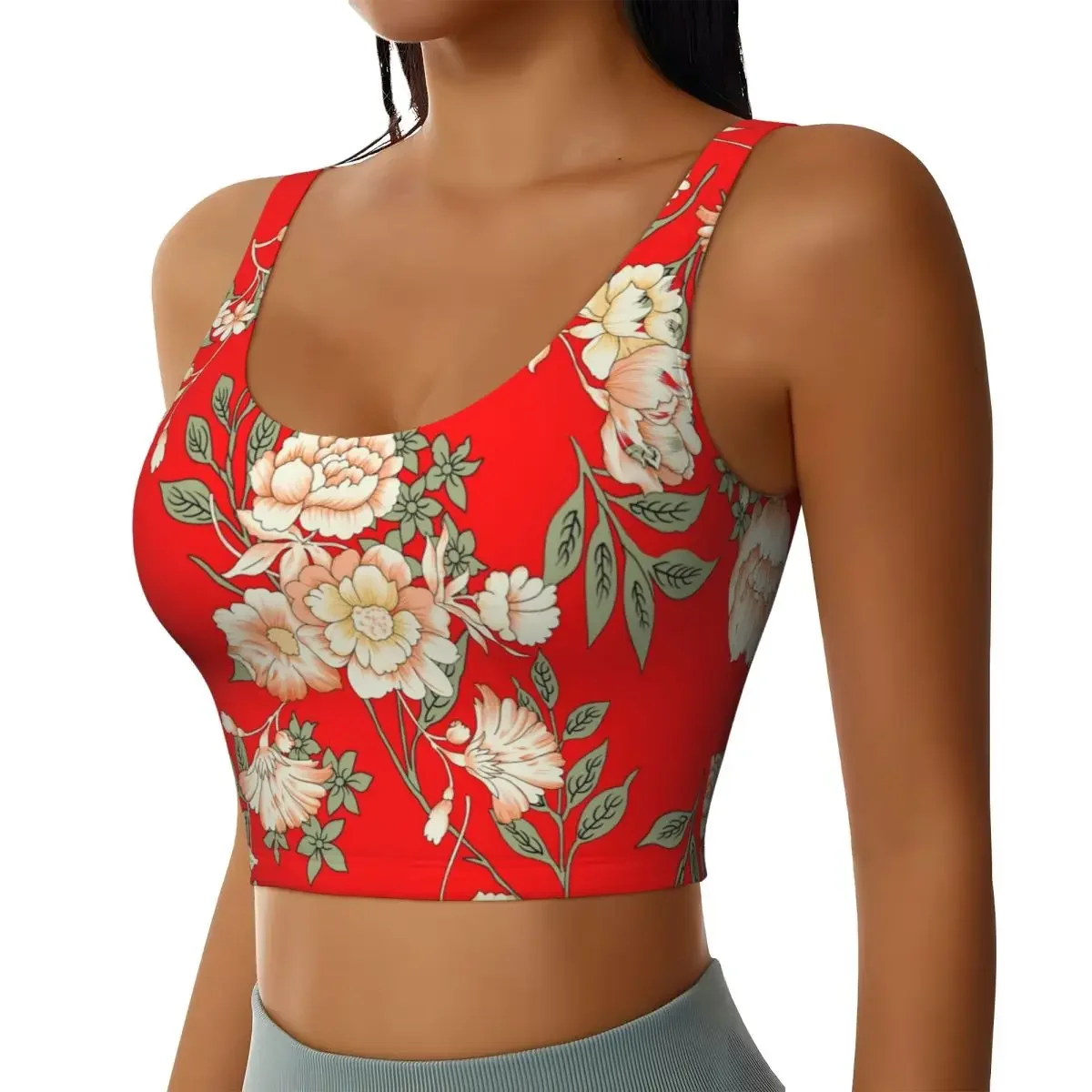 

Жилет для йоги, женский спортивный укороченный топ для спортзала, абстрактные акварельные цветы, уличная одежда для тренировок, дышащая майка, женская