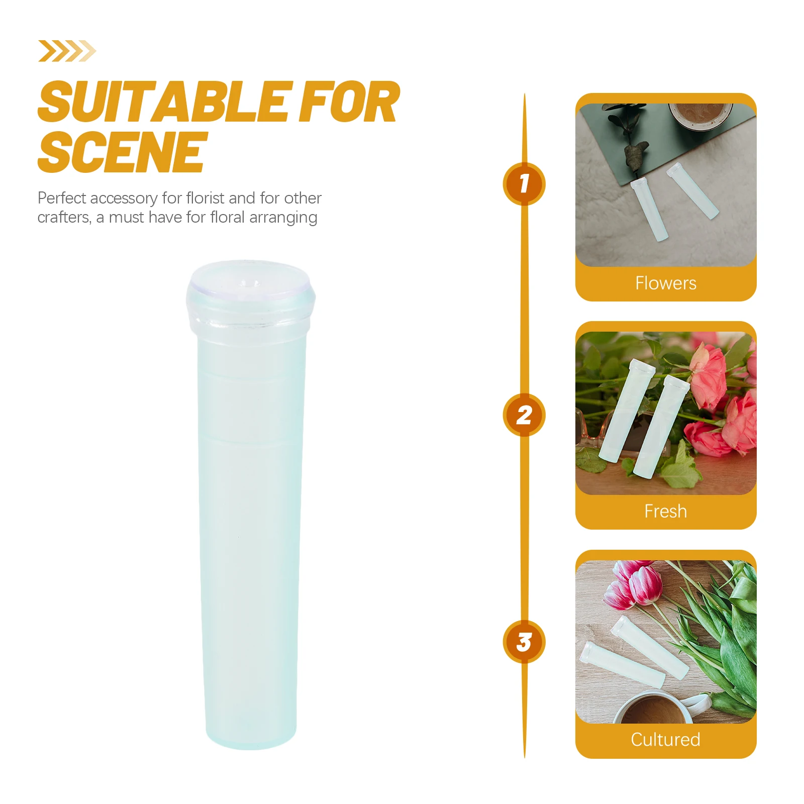 

20 PCS Flower Preservation Tube Small Test Tubes for Flowers Water Shop Supplies Vase Fresh Accessories Storage Containers