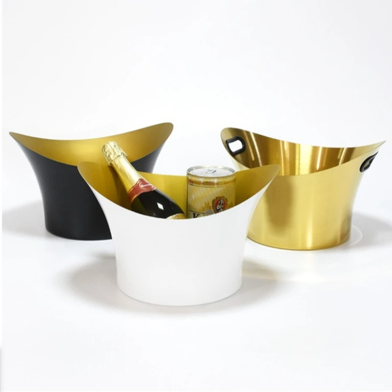 

Ingot-shaped stainless steel champagne bucket party party cooling drinks