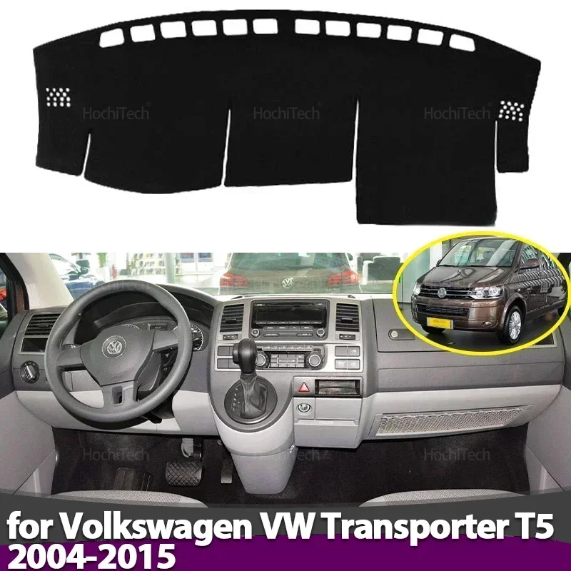 Couverture de tableau de bord de voiture, évite la lumière, tapis de tableau de bord, pour Volkswagen VW Transporter T5 Caravell 2004 – 2015