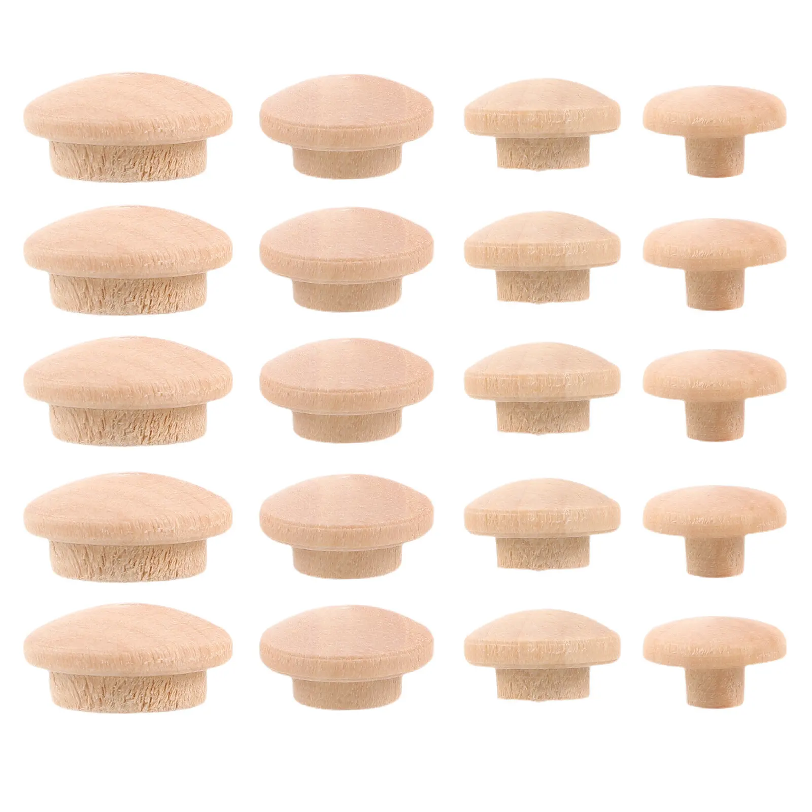 120 Pcs Screw Covers Caps Wood Concealment Plugs Furniture Hole Round For Holes Countersunk Grooved Wooden Dowel Panel