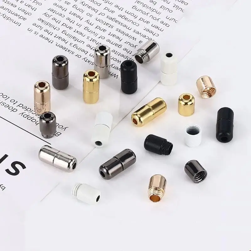 10Pcs Metal Elastic Shoelace Buckles Quick Tie For Sneakers Shoe Laces Clasps Capsule Lock Shoe Decorations Accessories