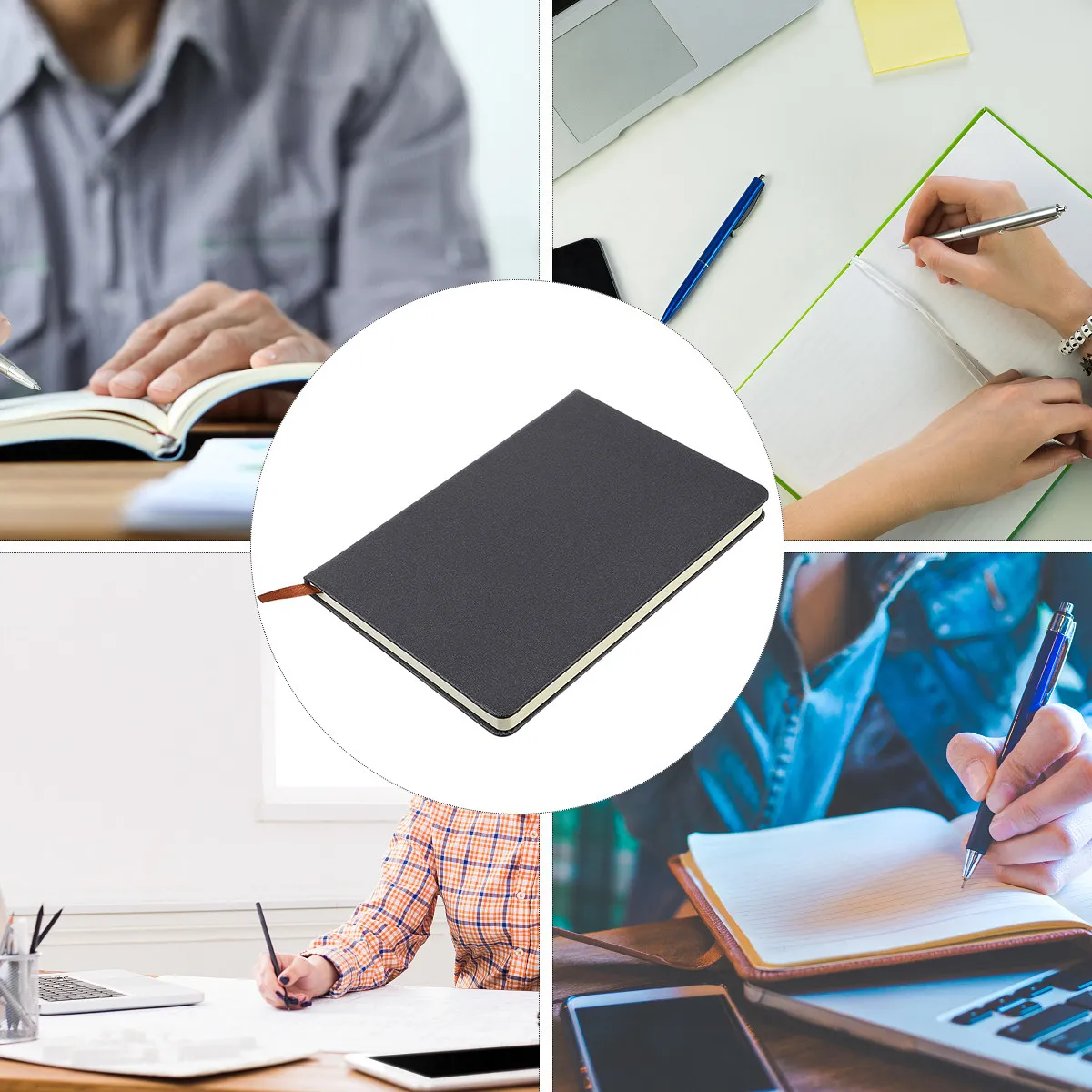 1Pcs Business Notebook PU Cover Simple Style Efficiency Agenda Schedule Notepad Diary Stationery for Office School Travel