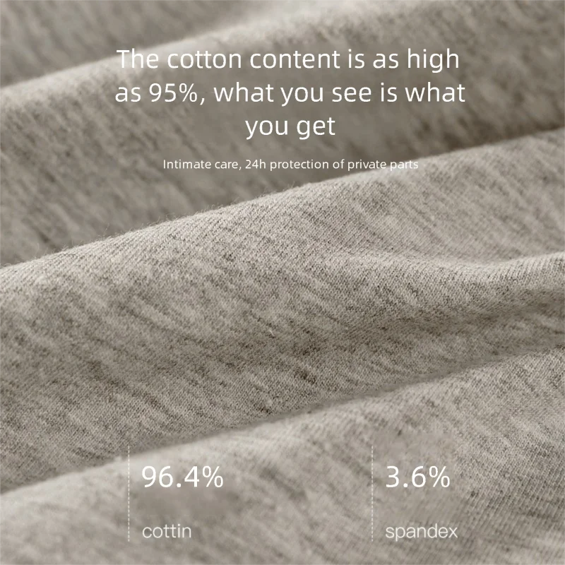 ملابس داخلية نسائية قطنية مكونة من 3 قطع - سراويل داخلية بدون خياطة قابلة للتنفس مع مجمعة قطنية مضادة للبكتيريا، سراويل داخلية متوسطة الارتفاع