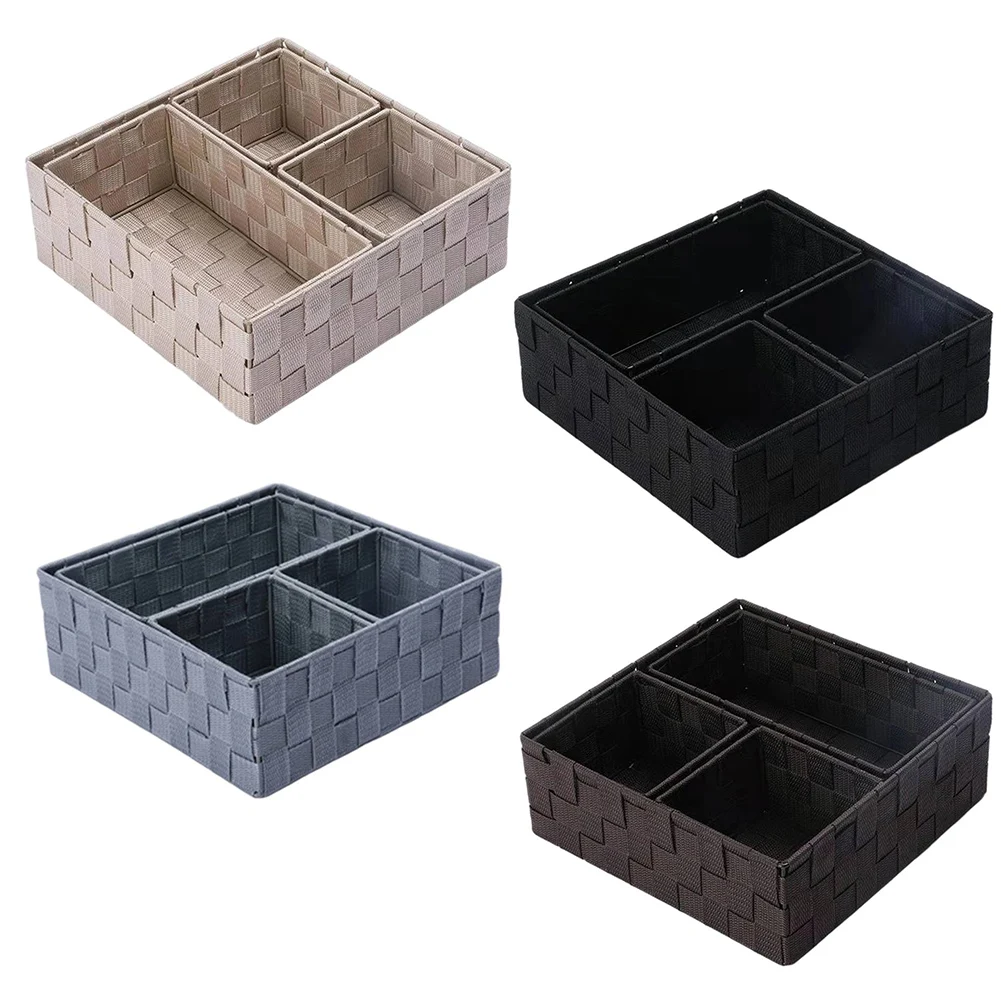 

Hand Woven Nylon Storage Basket Grocery Remote Control Holder Desktop Organizer Desktop Organizer Hand Woven Basket Decorative