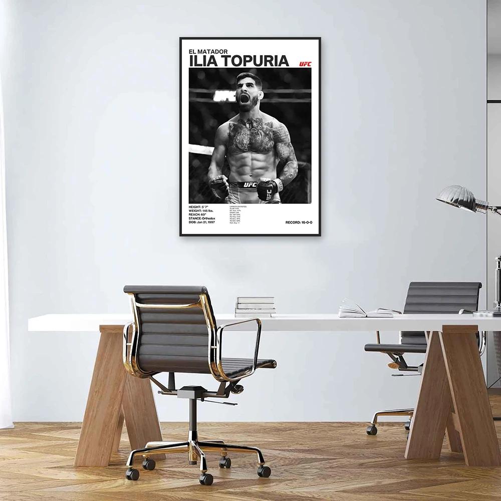 Victory Moment! Combat Sports Figure Poster | Motivational Gym Wall Art | Black & White Art Decor Print | Champion Spirit Theme