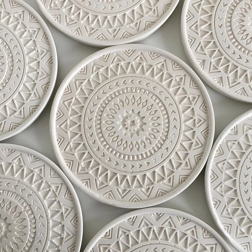 Mandala Round Coaster Resin Silicone Mold Coffee Coaster Tray Mold for DIY Epoxy Resin Plaster Concrete Wine Glass Cup Mat Mould