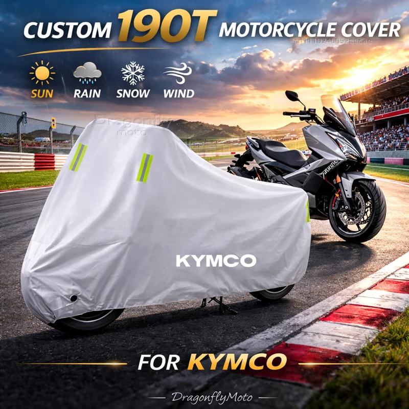 

Чехол для мотоцикла KYMCO Xciting 250 300 400 AK550 AK 550, серебристый, водонепроницаемый, защита от УФ-лучей, дождя, пыли, солнца, для улицы и дома
