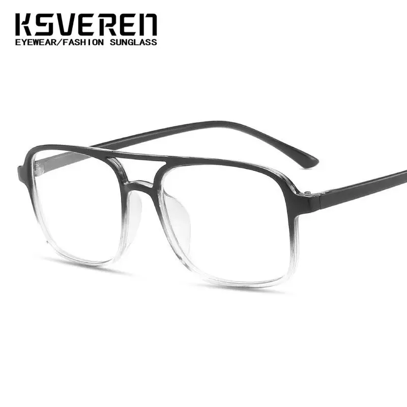 خمر جسر مزدوج مكافحة الضوء الأزرق نظارات للقراءة النساء الرجال موضة إطار مربع طويل النظر نظارات نظارات الكمبيوتر الديوبتر #4