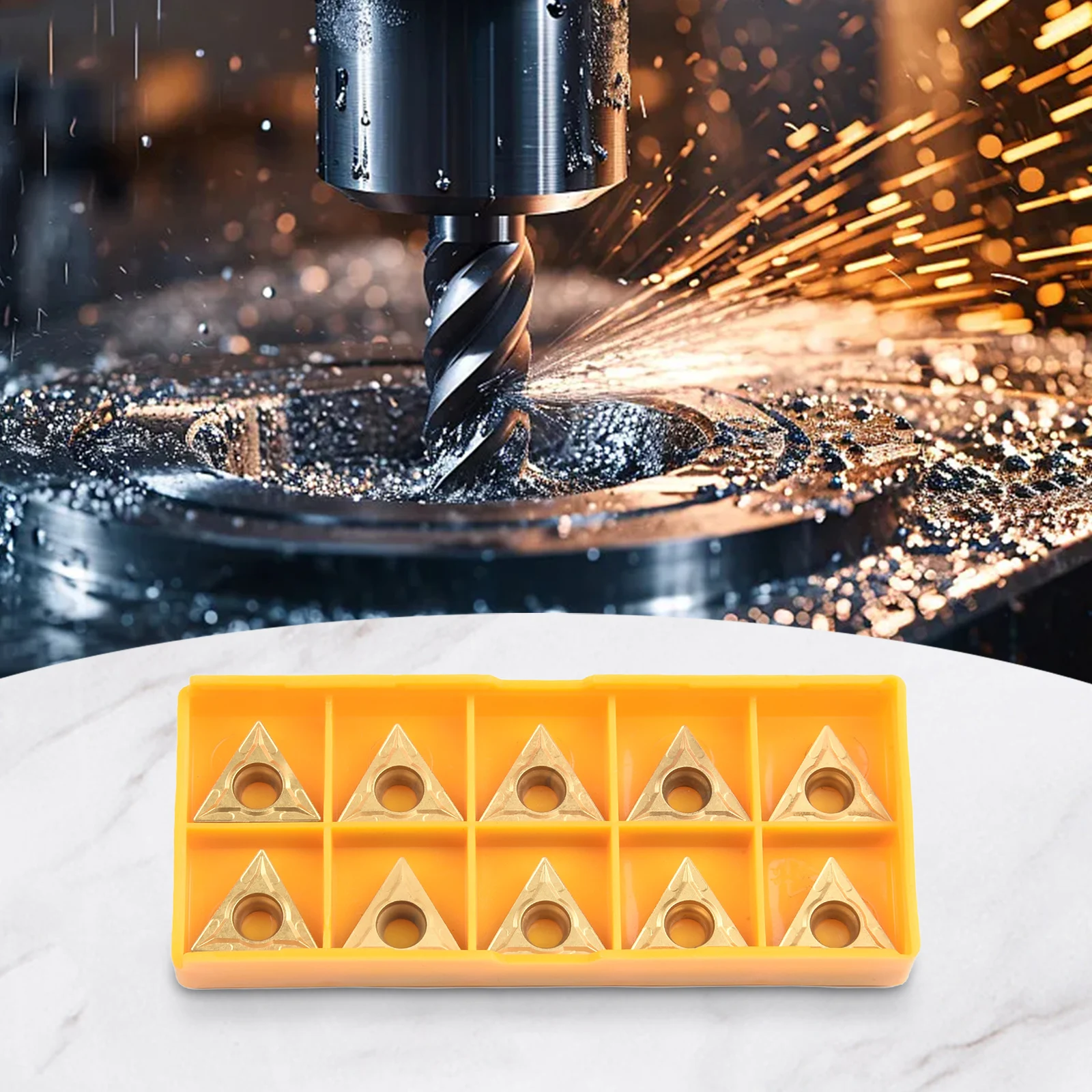 TCMT16T304 Carbide Blade Set of Ten Essential Inserts for Your For 12 Lathe Tool Optimized for Metalworking Tasks