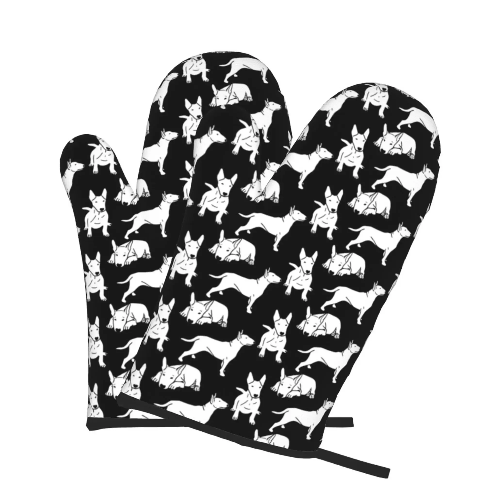 Bulldog Animals Lover Oven Gloves Set of 2 Cooking Gloves for Women Men BBQ Heat Resistant One Size Kitchen Gloves