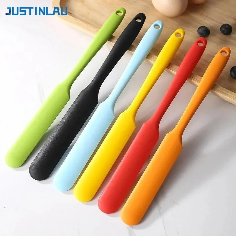 JUSTINLAU Silicone Long Scraper Food-grade Cream Butter Jam Mixing Spatula Cake Removal knife Home Multi-color Baking Tools