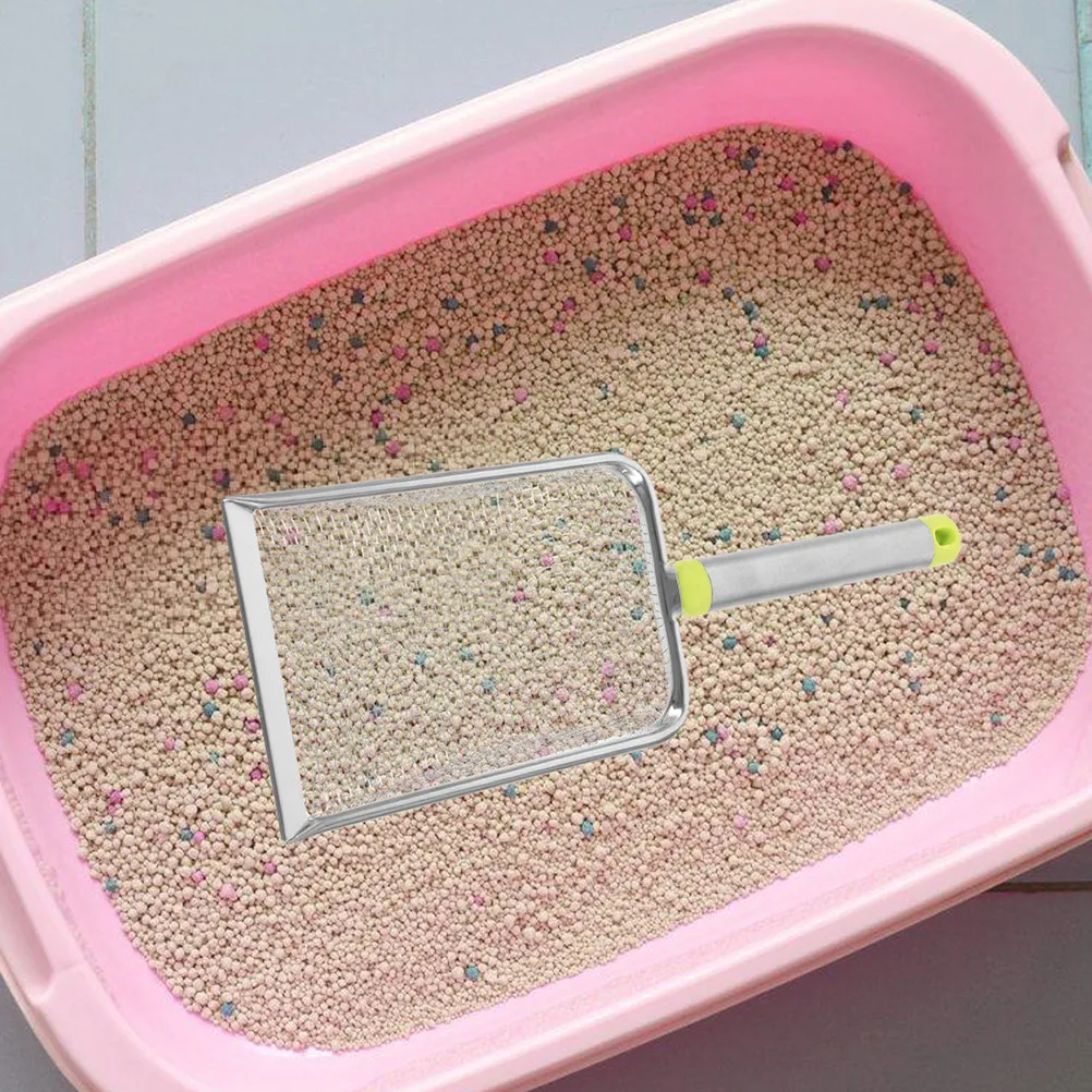 Stainless Steel Cat Litter Scoop Metal Lightweight Non Breakable Fine Mesh Sifter for Litter Box Cleaning