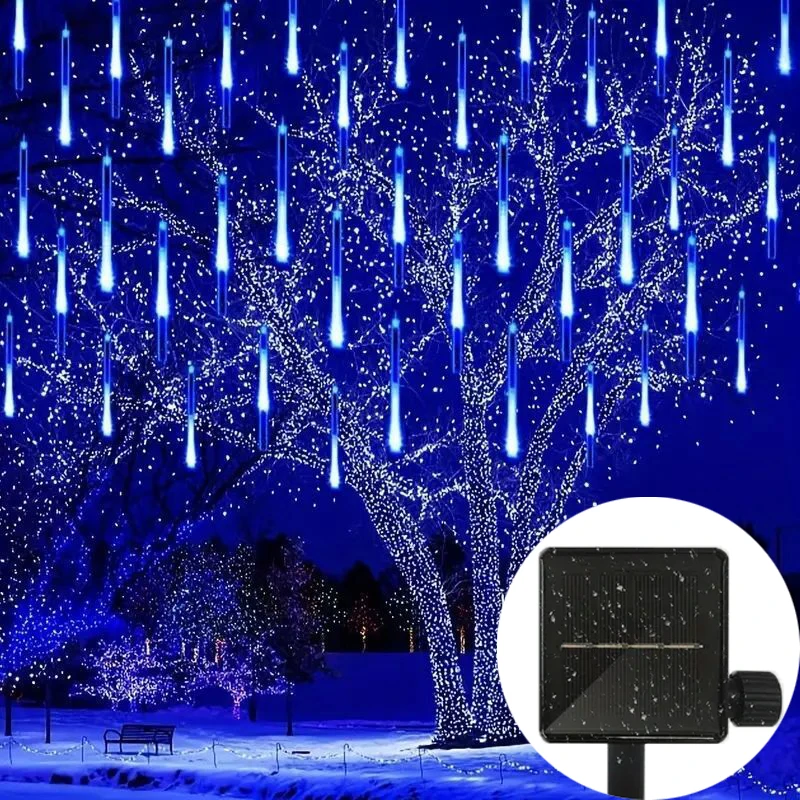 

LED Holiday Light Christmas Tree Decoration 30/50CM Solar Meteor Shower String Light 8 Tubes Wedding Garden Garlands Fairy Light