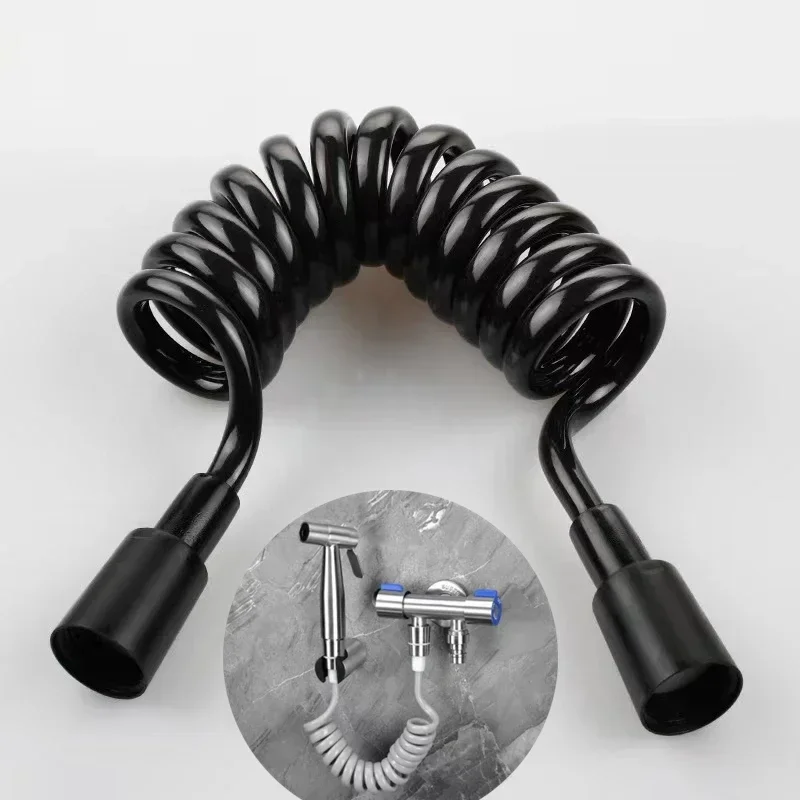 2pcs Retractable Flexible Shower Hose Spring Shower Telephone Line Bidet Toilet Sprayer Gun Plumbing Hose Bathroom Accessories