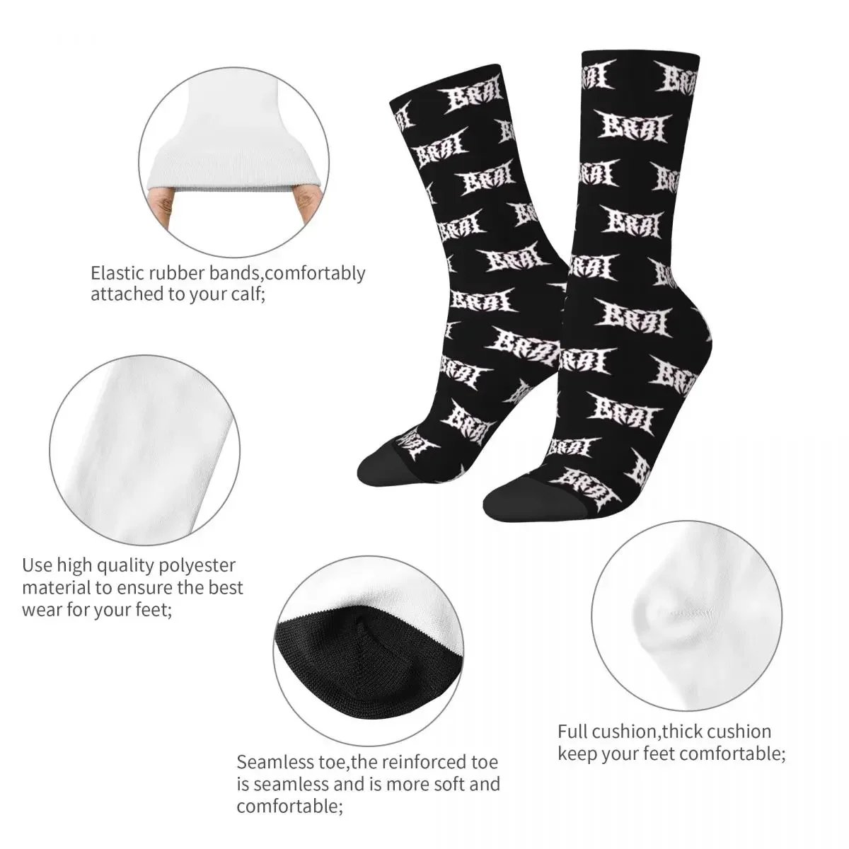 Winter Warm Hip-hop Women Men Charli Xcx Singer Socks Brat Music Sweat Absorbing Basketball Socks