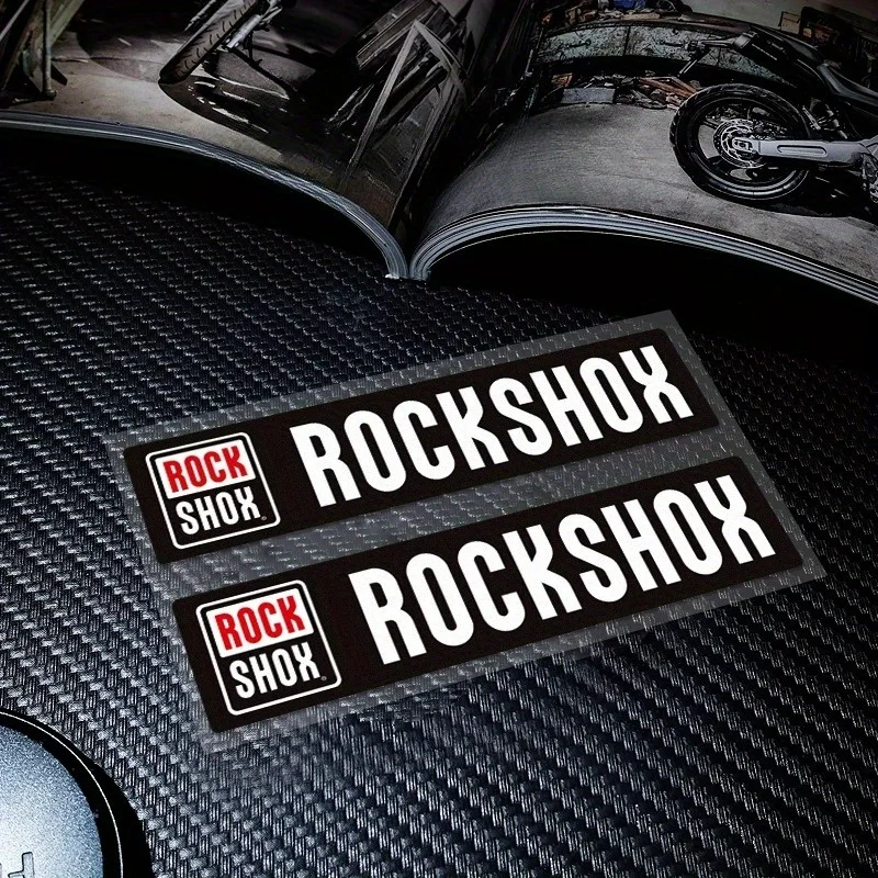 2Pcs RockShox Style Bike Sticker Waterproof Vinyl Decal MTB Fork Frame Shock Absorber Mountain Bicycle Decor