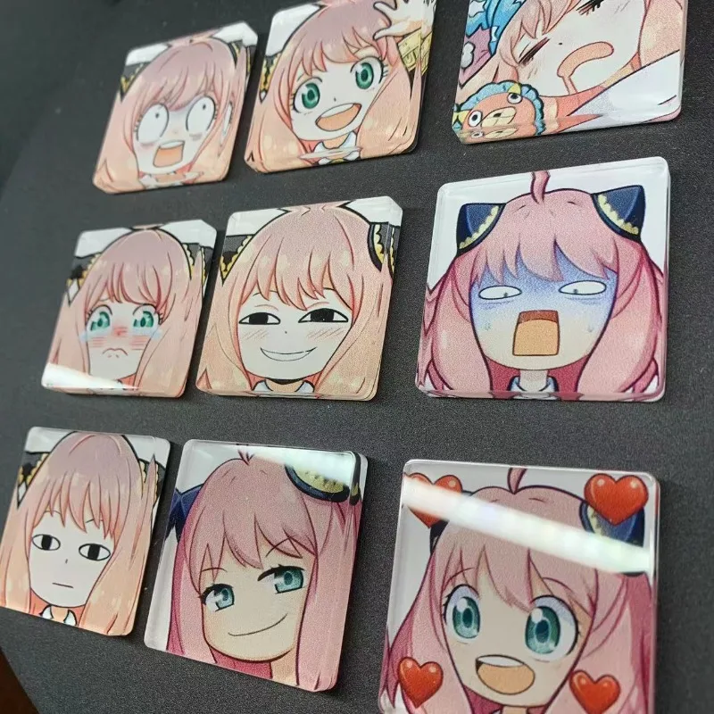 Nuevo SPY×FAMILY Anya Forger creativo dibujos animados acrílico nevera imán creativo Kawaii chica corazón mensaje magnético pegatina decoración