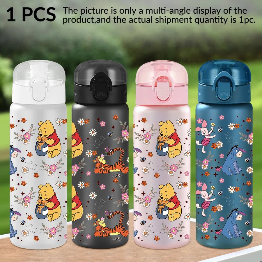 

1Pc Disney Winnie the Pooh Flowers Pattern 26oz Plastic Water Bottle Outdoor Sports Water Cup Birthday/Homecoming Gift