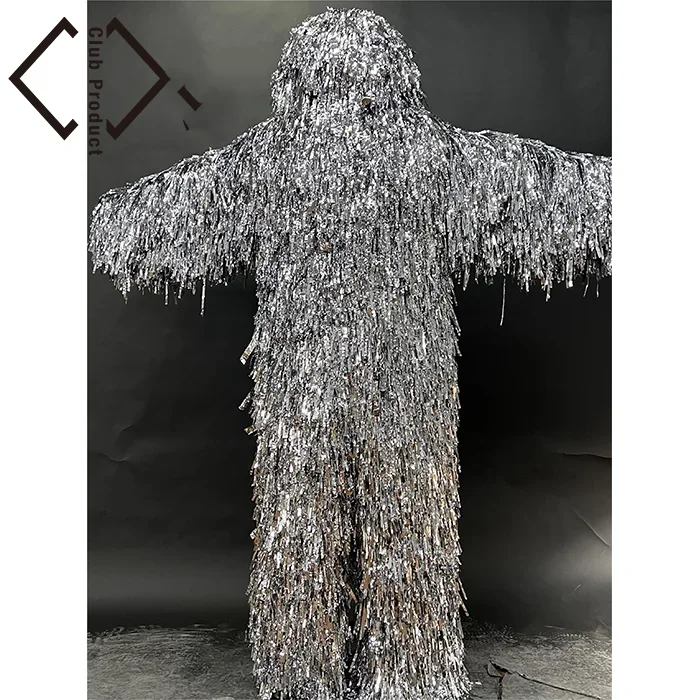 Bar performance Geely costume catwalk funny ribbon jumpsuit stage performance DS costume