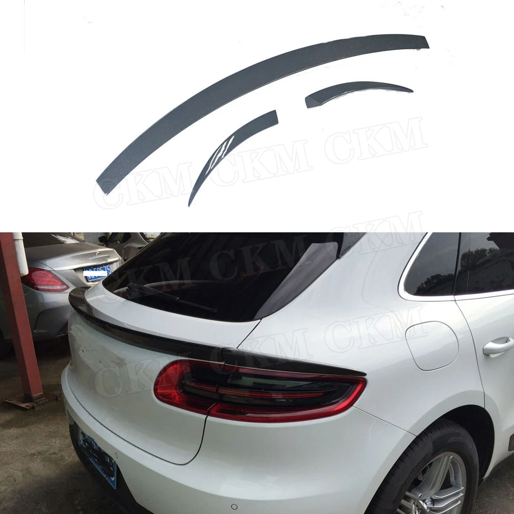 

Carbon Fiber Rear Middle Spoiler 3 PCS for Porsche Macan Spoiler 2014 -2018 FRP Back Trunk Waist Trims Rear Boot Spoiler