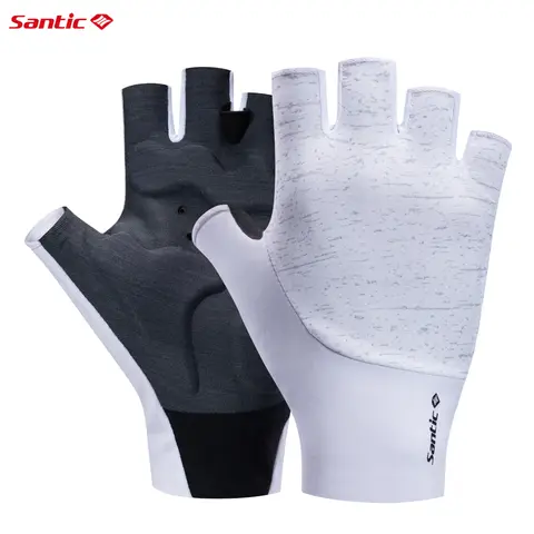 Santic 통기성 내마모성 반사 사이클링 장갑, 충격 흡수 짧은 손가락, 로드 사이클링 장갑, 여름 TZ24P173