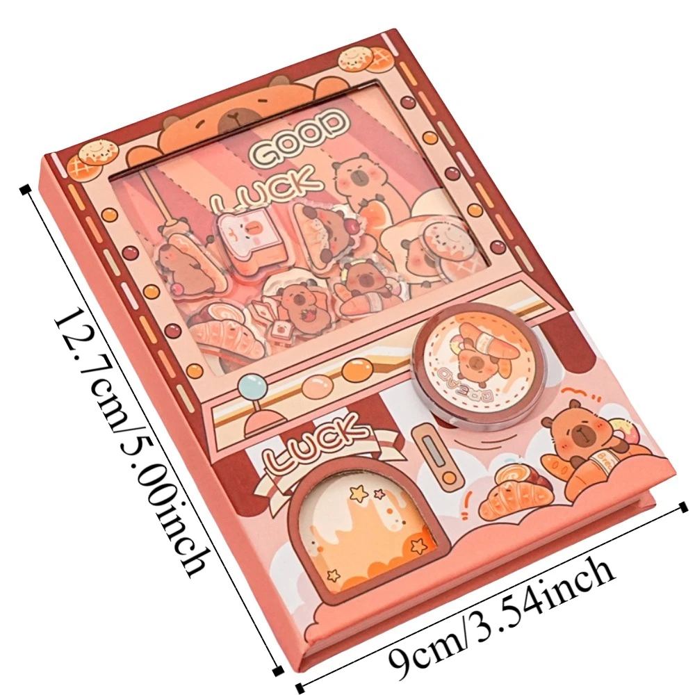 Cute Color Inner Page Gashapon Mahines Notebook Relaxing Kawaii Capybara Notebook Shaking Diary Square Writing Pad Girls