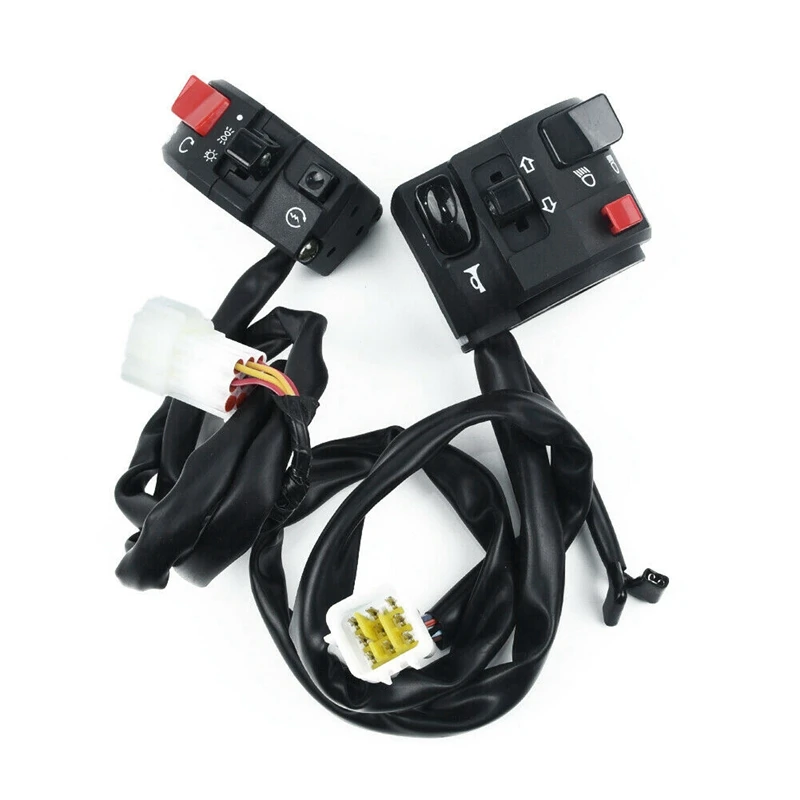 10X 7/8 بوصة 22 مللي متر ATV دراجة نارية المقود مفاتيح التحكم اليسار اليمين ل القرن زر بدوره إشارة الضباب الخفيف #5