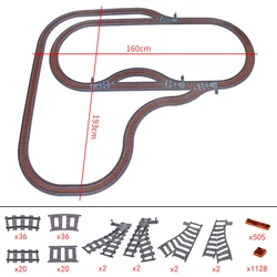 City Trains Flexible Tracks Forked Straight Curved Soft Rails Track Switch Building Block Bricks Kids DIY High-tech Creative Toy