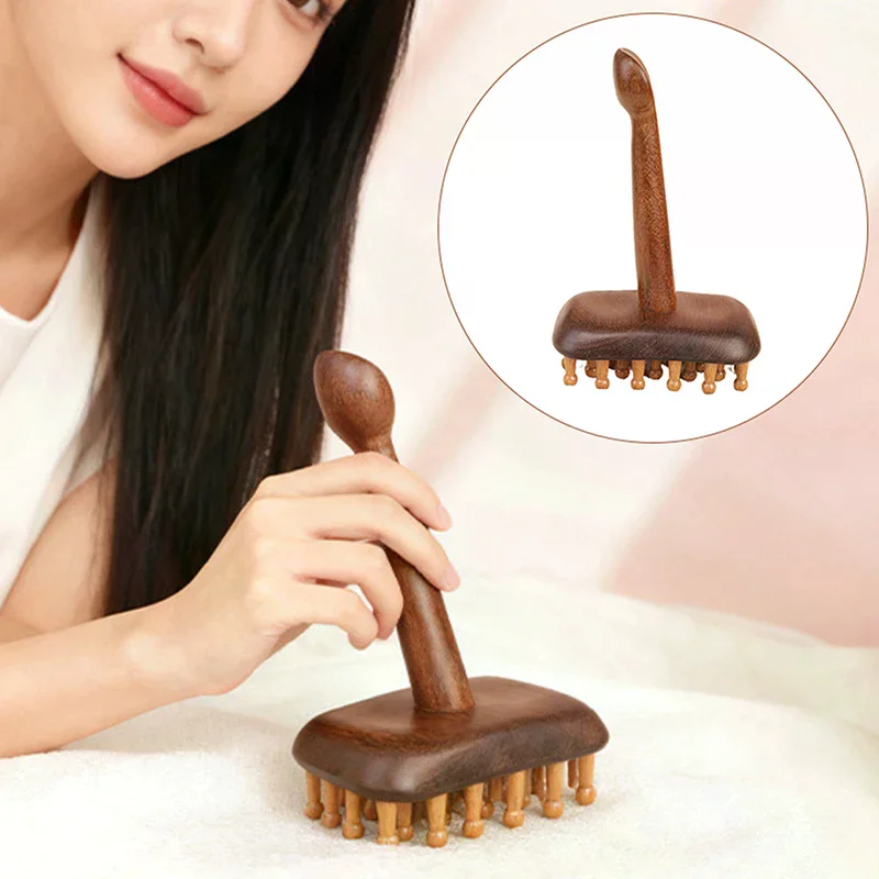 

1 Pcs Portable Sandalwood Gua Sha Massage Brush Head Neck Abdominal Leg Body Meridian Massager Wooden Therapy Massage Tools