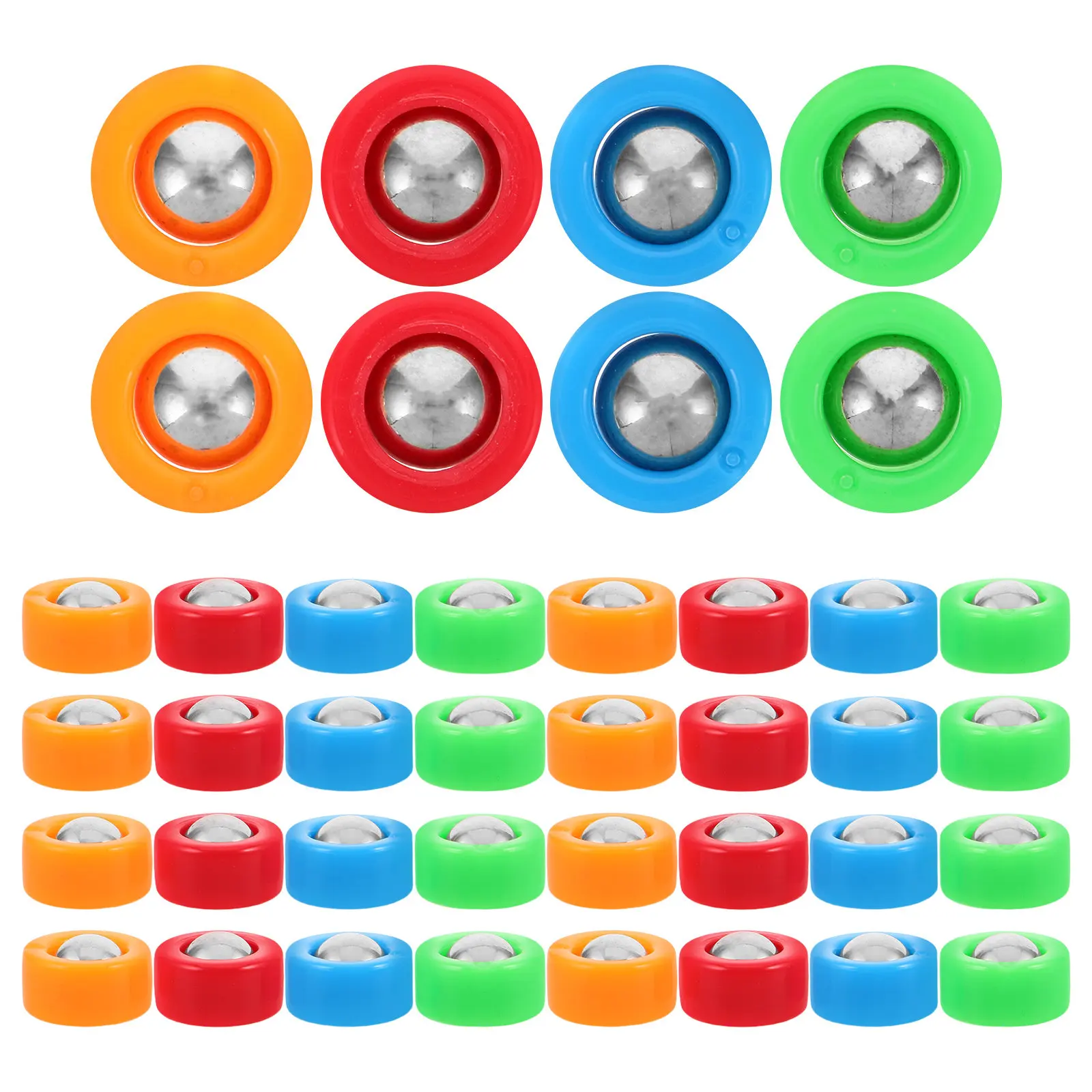 

40Pcs Plastic Metal Mini Shuffleboard Pucks Tabletop Curling Game Equipment for Family Bonding Travel Portable Desktop