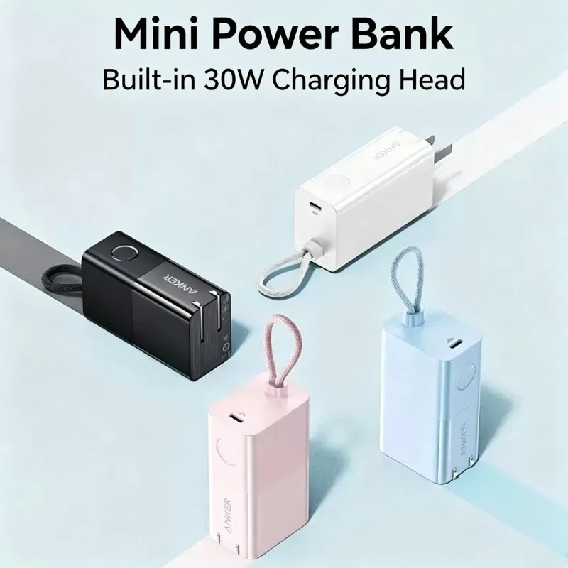 Anker A1634 30W 5000mAh 2-in-1 Power Bank USB-C PD Fast Charging Travel Wall Charger Mini Portable Charger
