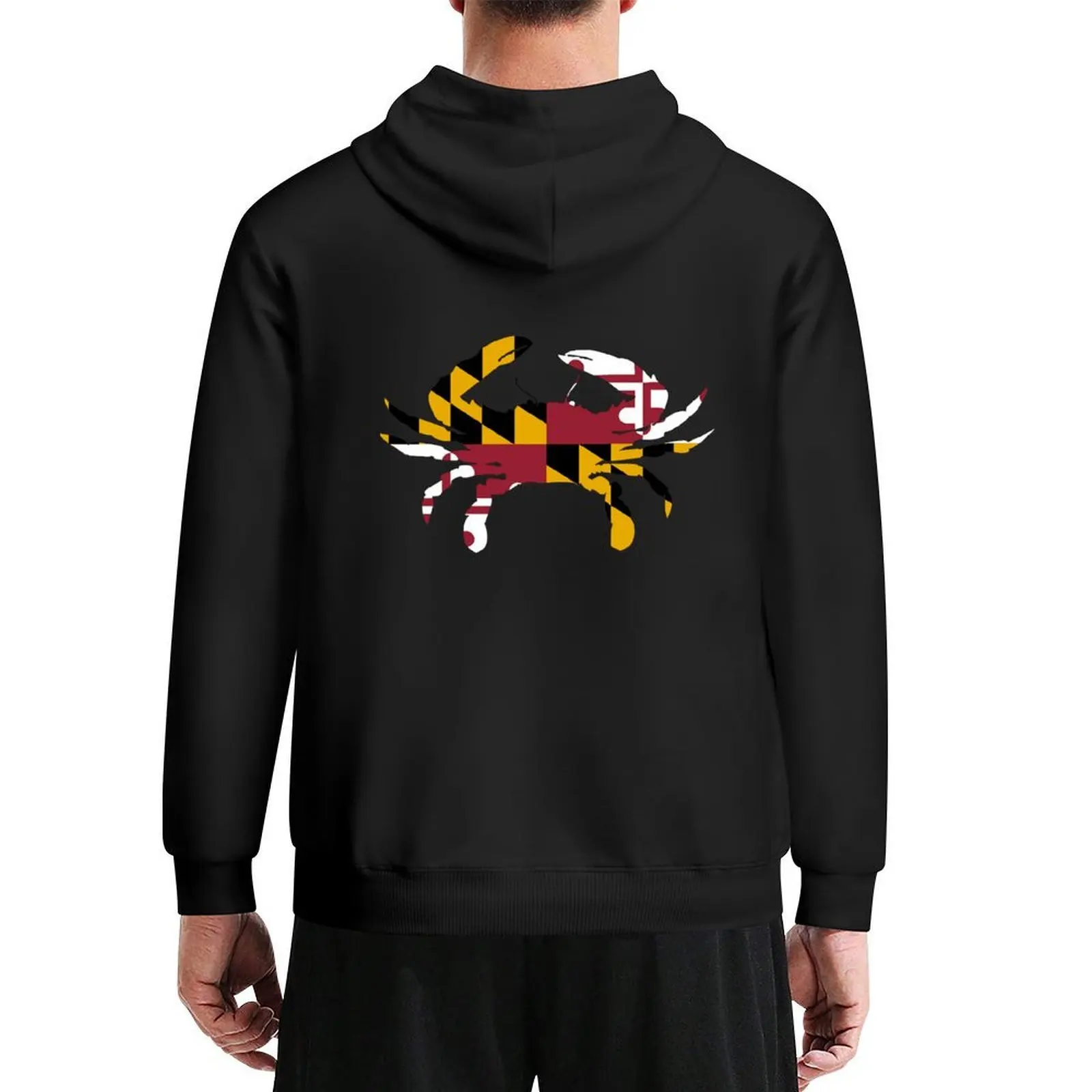

Maryland Flag Crab Hoodie japanese style korean style clothes winter clothes men wear men's oversize hoodie