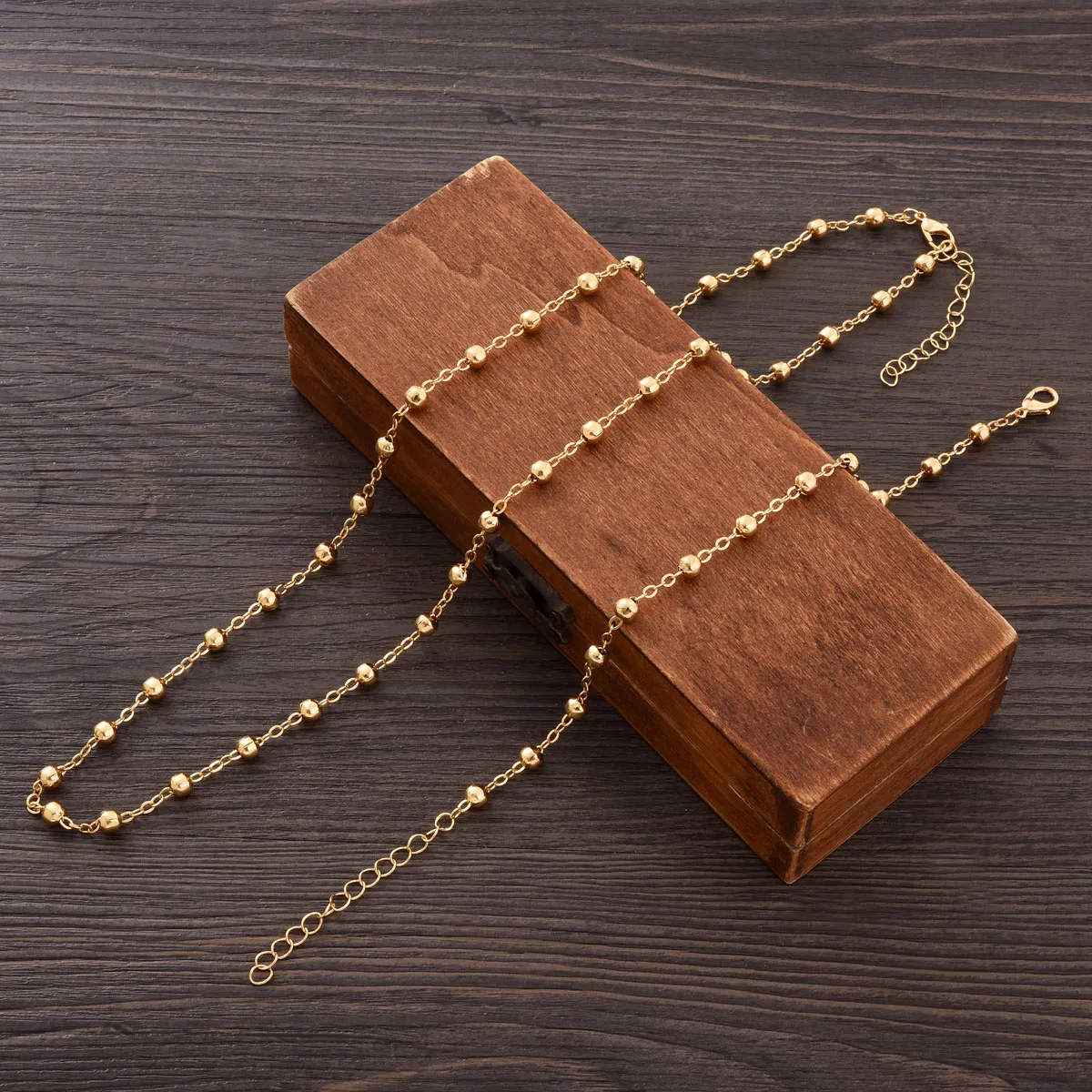 Ethiopian Jewelry Simple Chain Necklace and Bracelet 2-Piece Set African Eritrean Habesha Wedding Accessories Gifts #125